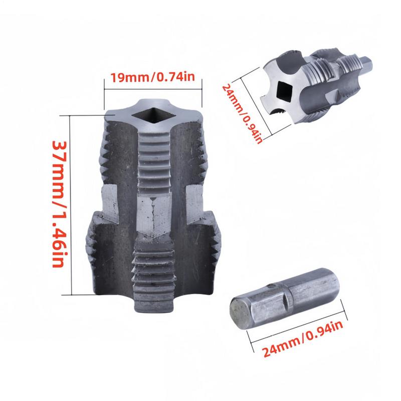 PVC Pipe Threader Kit Pipe Inner Hole Wire Opener Manual Threading Tool Double Head Water Pipe Inner Hole Wire Opener