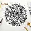 Halloween Table Place Mat Creative Plastic Spider Web Place Mat Waterproof Oil Proof Heat Insulation Bowl Mat Reusable Anti Scald Pad Kitchen Supplies