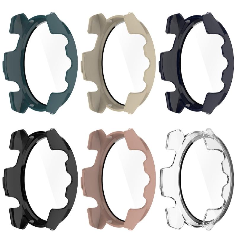 Smartwatch Frame Housing Tempered-Glass Film Hard Cover for Forerunner265 265S Screen Bumper-Shell Protector-Shockproof