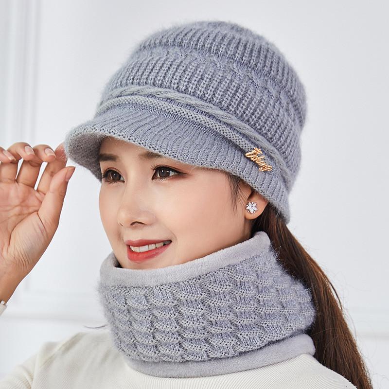 Knit Hat For Adults Winter Thermal Warm Earflap Beanie For Outdoor Activities Gray