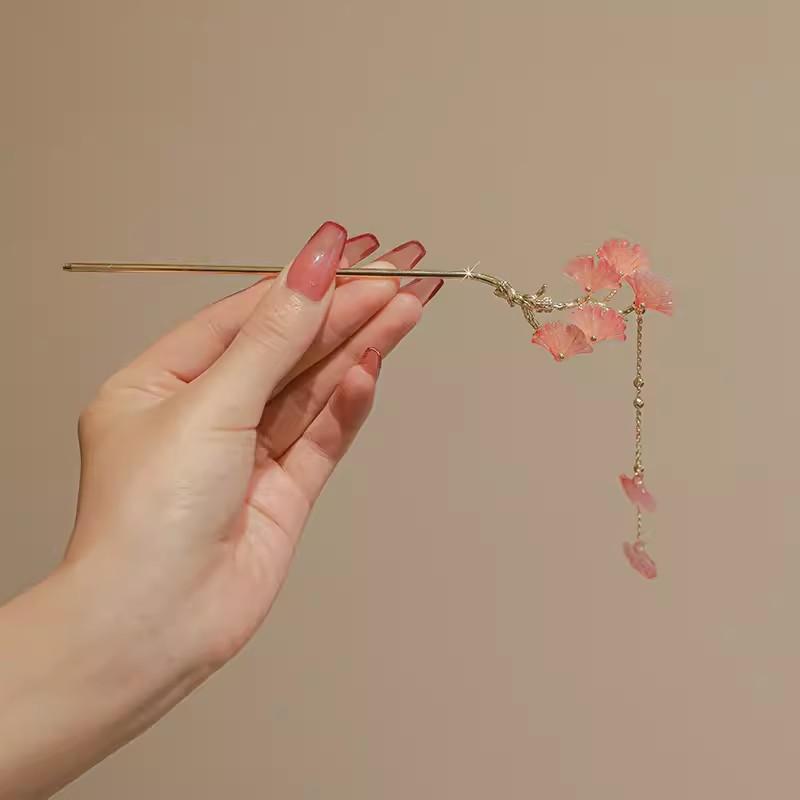 Vintage Style Chinois Hanfu Bâton à Cheveux Femmes Métal Émail Fourchette à Cheveux Baguettes à Cheveux Épingle à Cheveux Bijoux Femme Pince à Cheveux Accessoires