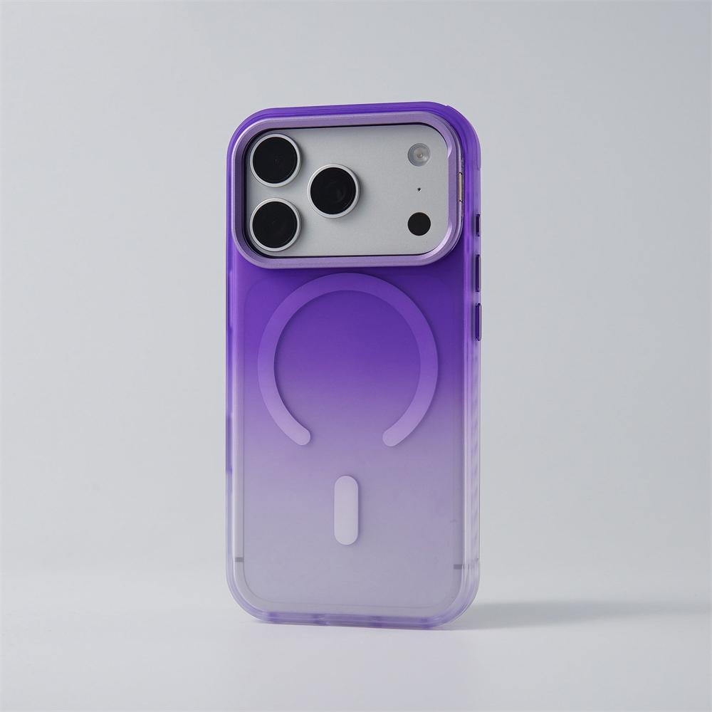 Gradient Color Matte Magnetic Armor Case For iPhone 17 Pro 18 Pro Max For Magsafse Invisible Lens Holder Protection Bumper Cover