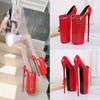 Fashion Sexy Metal 30cm Extreme High Heels Pumps Woman Platform Fashion Black Red Women Heeled Lady Big Size 46 Stripper Fetish Shoes