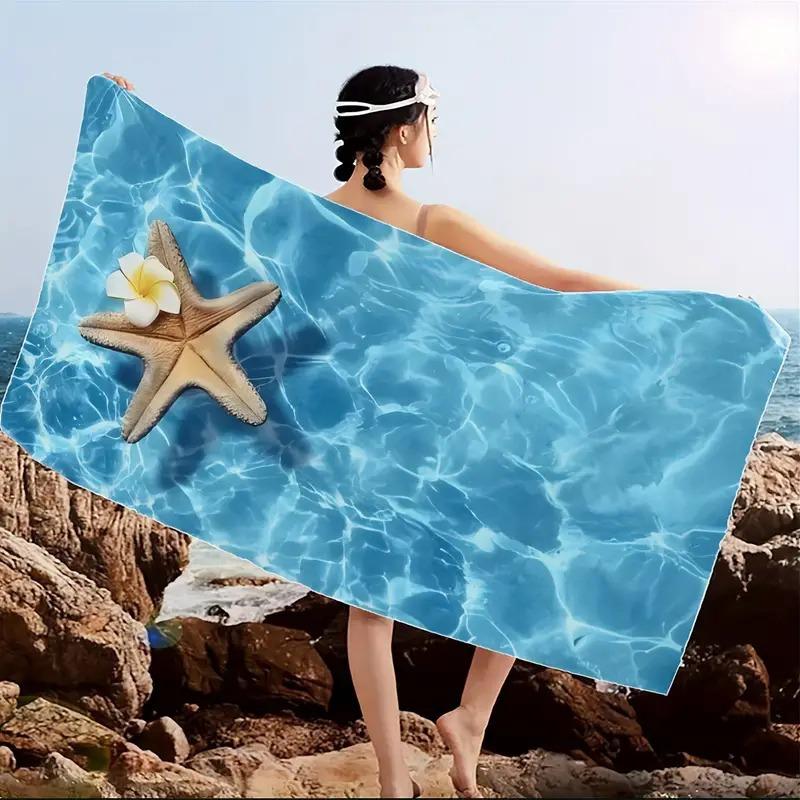 Starfish Sea Print Pattern Beach Towel Swimming Bath Towel Sports Fitness Towel