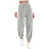 Women's Fashionable Relaxed-Fit Trousers Sporty Fleece-Lined Solid-Colour Cuffed Trousers