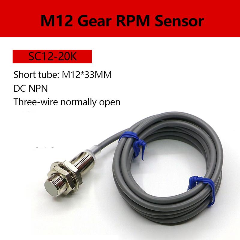 SC12-20K-L Gear Speed Sensor NPN Three-wire Normally Open NO M12 Metal Detection 4mm Distance