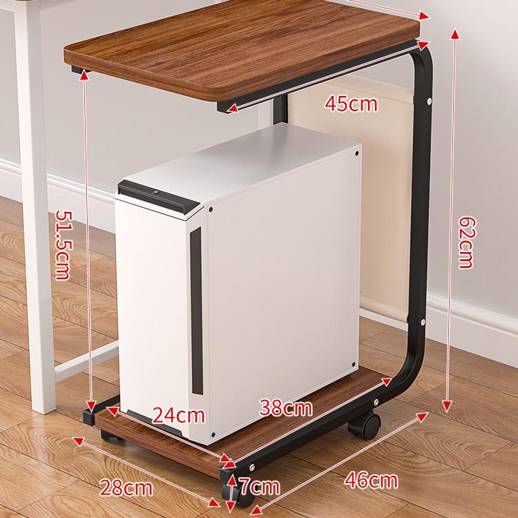 Rolling Desktop Computer Stand with Storage and Printer Shelf