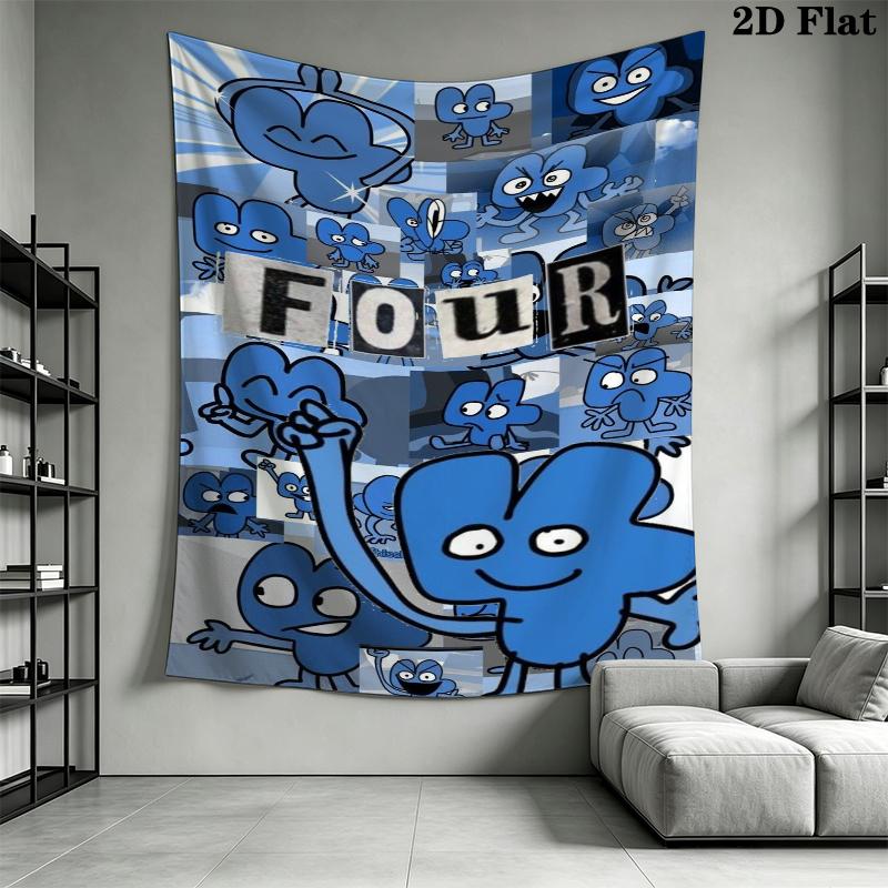 BFDI Game Wall Tapestry Aesthetic Wall Hanging Printed Fabric Blanket Decorative Tapestries for Bedroom Living Room Home Decor