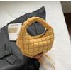 Bubble cotton bag Korean version trendy fashion dumpling bag 2025 summer new cotton clothes pleated rhombus shoulder bag