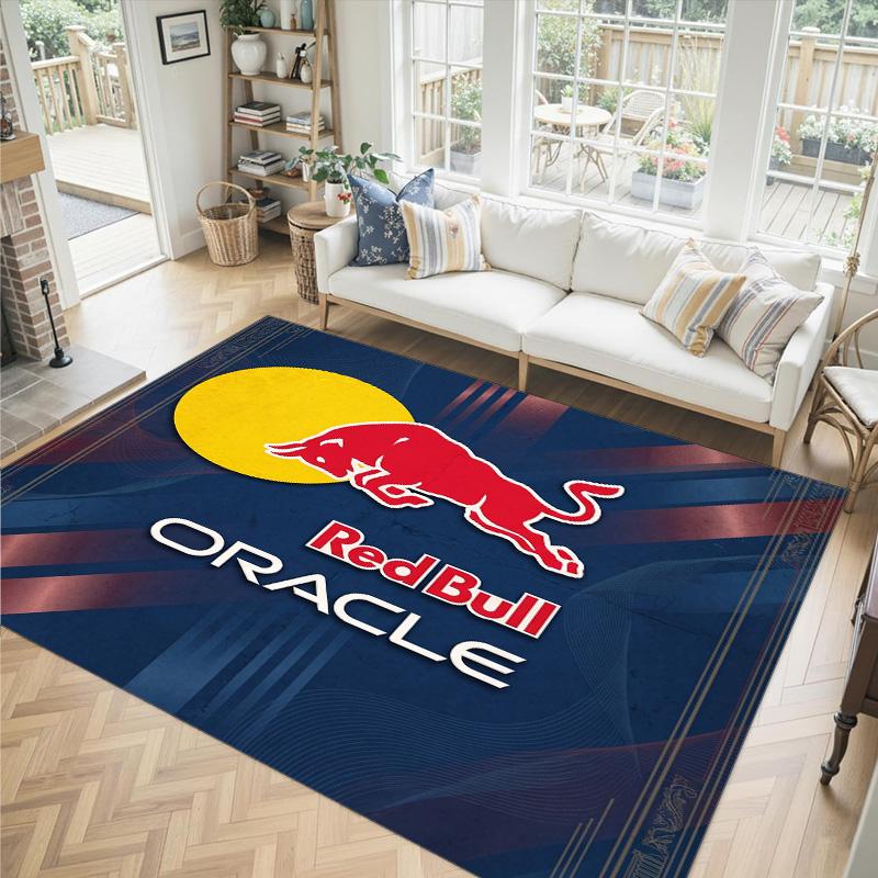 Red Bull Racing Design Crystal Velvet Carpet Cozy Non?Slip Printed Rug For Bedroom Living Room Entrance