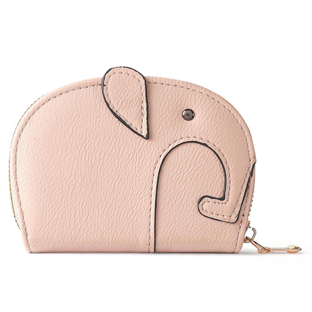 Adorable Elephant Zipper Card Holder: Compact Multi-Storage for Cards, IDs, Coins, and Driver's License. Lightweight and Portable.