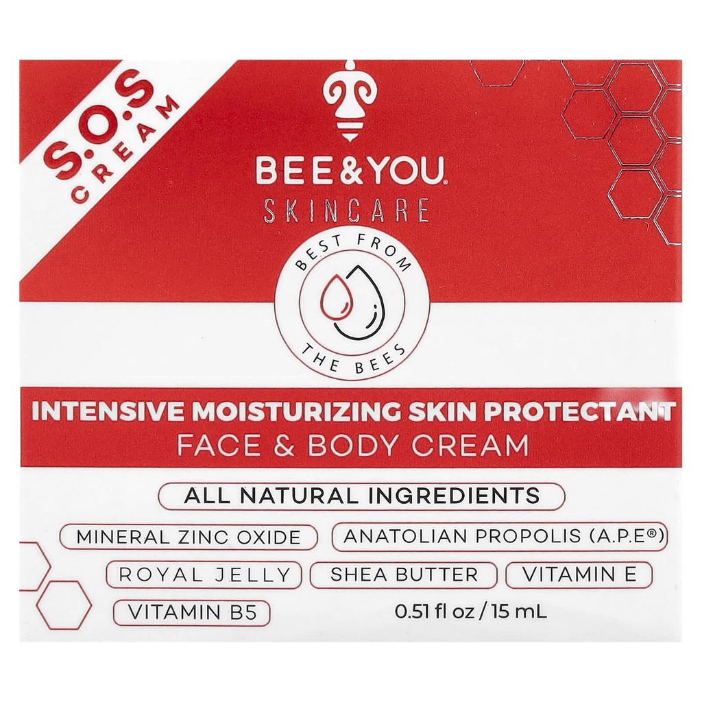 Bee & You, Intensive Moisturizing Skin Protector Face & Body Cream, 15Ml(0.51Fl Oz)