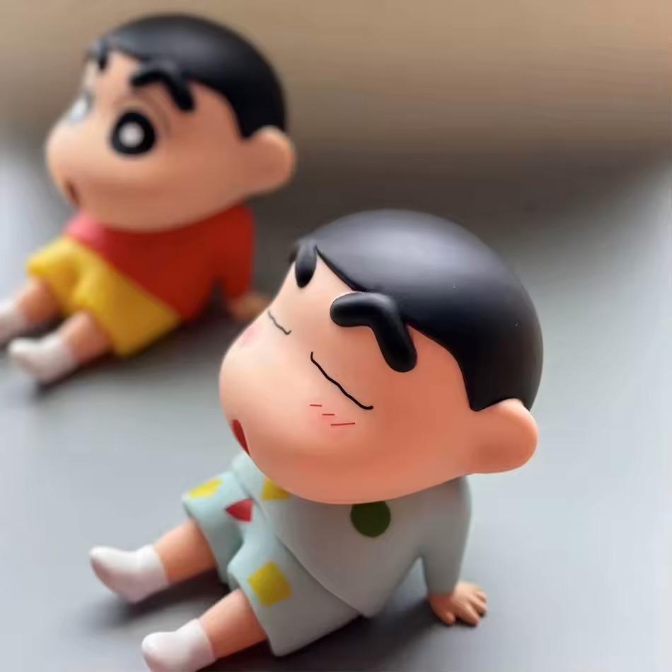 New Anime Crayon Shin-chan Boochan Q Version Kawaii Figure Model Toys Doll Mobile Phone Holder Collect Ornaments Gifts