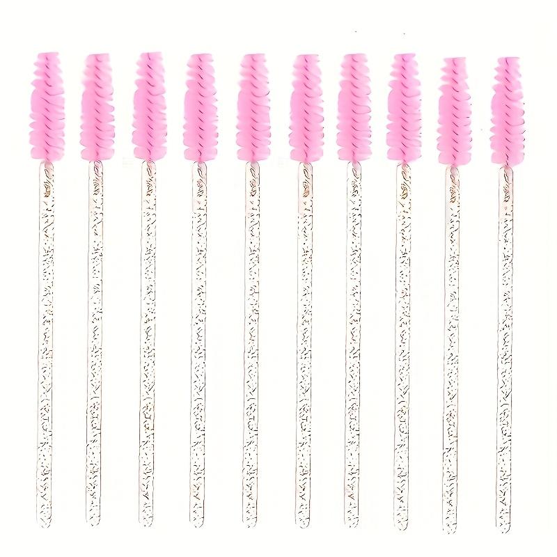 100pcs Eyelash Brush Set Bottled Crystal Rod Eyelash Brush Barrel Eyebrow Comb Brush Colored Eyelash Curling Brush Eyelash Extension Tools.
