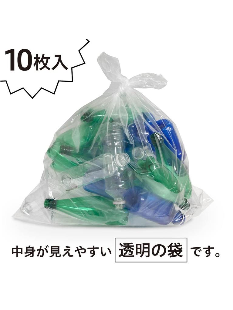 Chemical Japan Garbage Bags 45L Thick Clear Transparent 80cm X 65cm Thickness 10 Pieces X 5 Pieces Set 0.04mm CC-113N