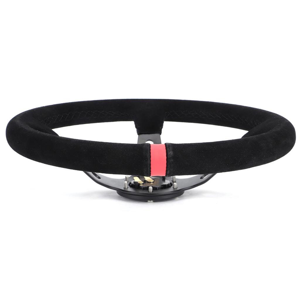35cmCelsius14inch 6- Auto Car Racing Steering Wheel with Horn Red