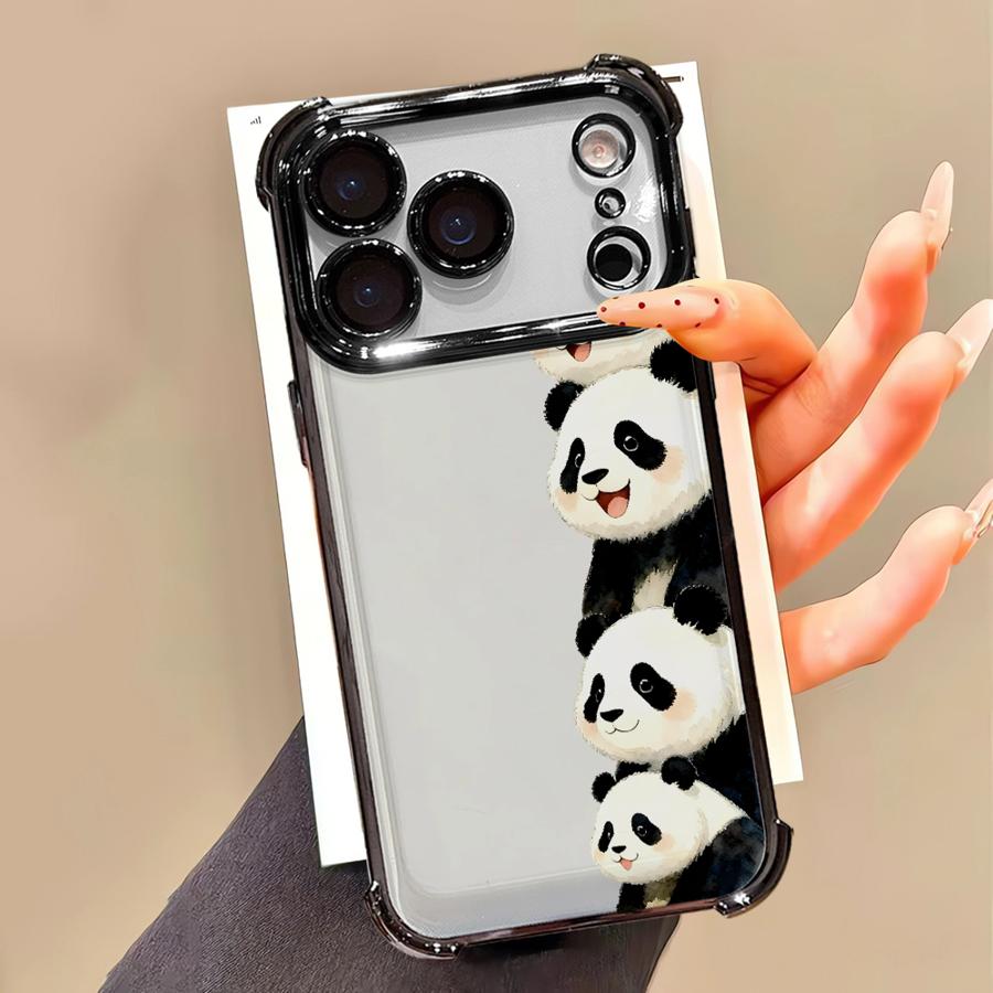 Phone Case for iPhone 13 12 11 Pro Max 17 Air 16e 16 15 14 Plus Clear Cover Panda Owl