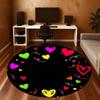 1pc Heart Circle Round Chair mat Area Rug - Non-Slip, Floor Mat for Office, Bedroom, home decor Christmas Gift p0811081