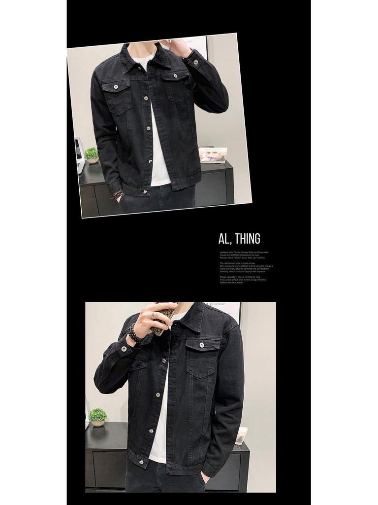 2025 Spring Men's Slim Fit Korean Style Denim Jacket, Plus Size Fashion Casual Cardigan Coat