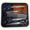 Portable Pet Grooming Scissor Set: Flat & Curved Hairdressing Tools
