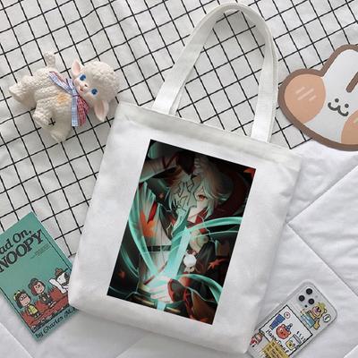 Women's Bag Cartoon Genshin Impact Shopper Bag Y2K Casual Fashion Women Shoulder Bag Japanese Harajuku Large Capacity Canvas Bag