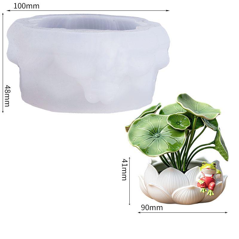

Plant Flower Pot Mold Non-Toxic Diy Gel Mold Frog Aromatherapy Mold Odorless For Desktop Ornament Diy Crafts Hobbyists белый