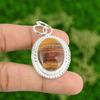 Oval Red Snakeskin Jasper Gemstone Mother Engagement Pendant Jewelry 925 Silver