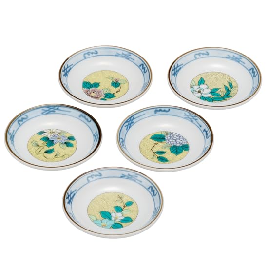 Kutani Ware Iwataya "Kutani Ware" Plate Set (Size 3) Yoshidaya Flowers K8-21