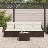 Garden Sofa Set Brown Poly Rattan