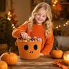 Kids Halloween Cotton Rope Storage Basket Pumpkin Handwoven for Snacks Candy and Decor