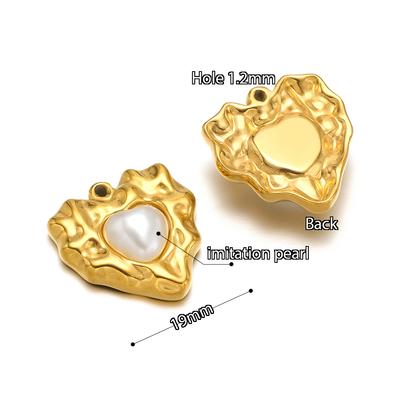 5pcs Stainless Steel Imitation Pearl Lock Heart Sun Necklace Charms Earring DIY Women Bracelet Jewelry Making Supplies Wholesale
