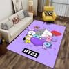 BT21 Cartoon Characters Carpet with Cute Purple Design for Living Room Suitable for Use As an Anti-slip for Living Room Bedroom Sofas