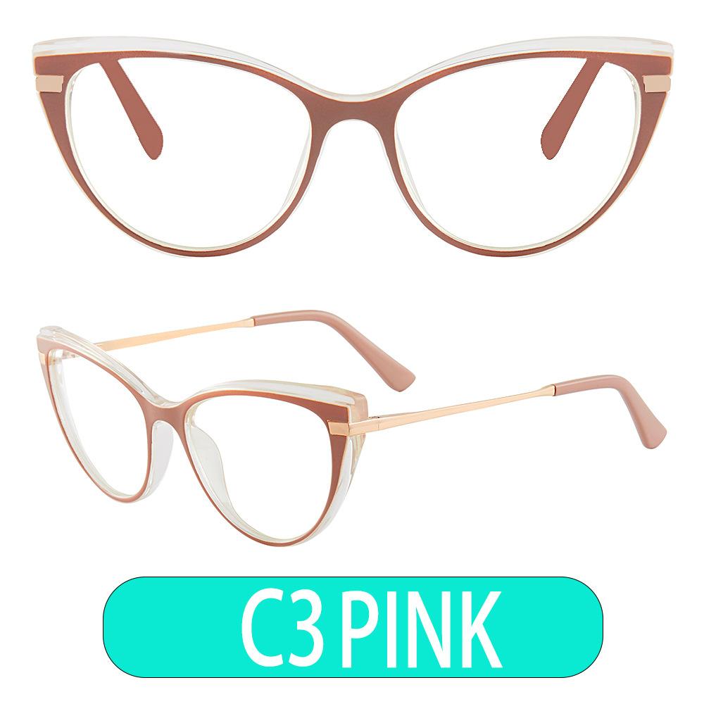 87025 Tr90 Glasses Frame Myopia Glasses Frame Cat Eye Glasses Anti-Blue Light Glasses Frame Computer Glasses
