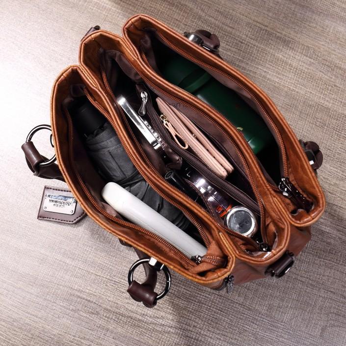 Vintage Chinese Style Shoulder Crossbody Bags for Women Embossing Print Tote Bags Large Capacity Multi-Pocket Soft Handbags