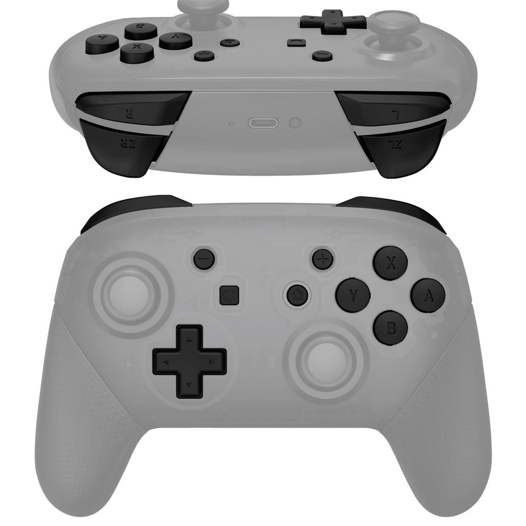 eXtremeRate Full Set Buttons Compatible with Switch Pro ABXY ZR ZL L R Buttons Compatible with Pro Controller Switch Controller Not Included