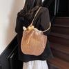 Yogodlns Summer Beach Woven Tote Bag For Women Hollow-out Lightweight Large Capacity Shopper Shoulder Bag with Inner