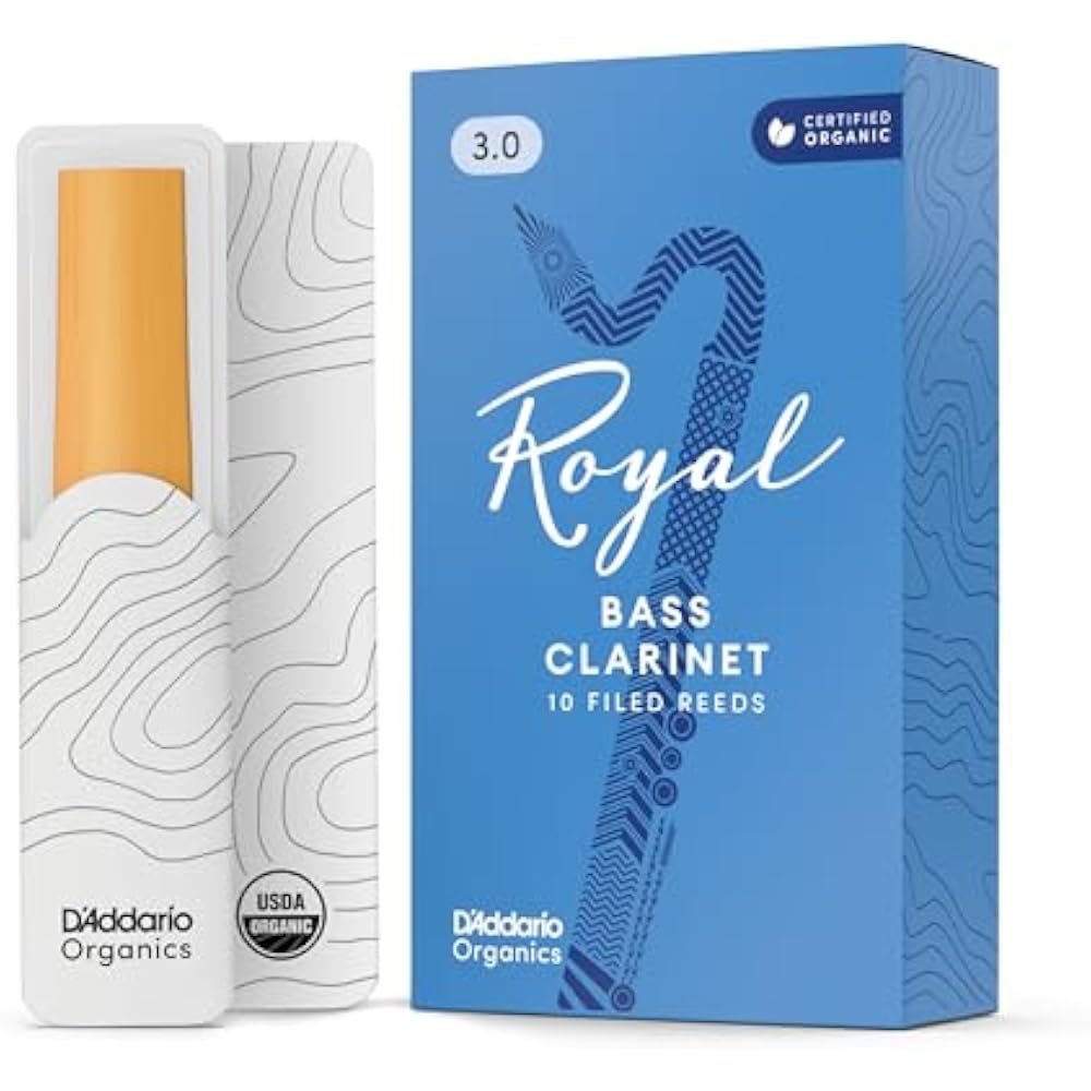 Rico D'Addario WoodWinds Daddario Reed Bass for Clarinet ROYAL REB1030 [Hardness: 3.0] Pack of 10...