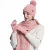 Winter Hat Beanie Long Scarf Touchscreen Gloves Set 3Pcs Soft Thick Fleece Lined Gloves Skull Cap Scarf Set for Women Men