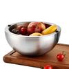 Salad Bowl 304 Stainless Steel Double Wall Insulated Serving Bowl with Non-Slip Base Hot Cold Dishes Buffet Serving Bowl