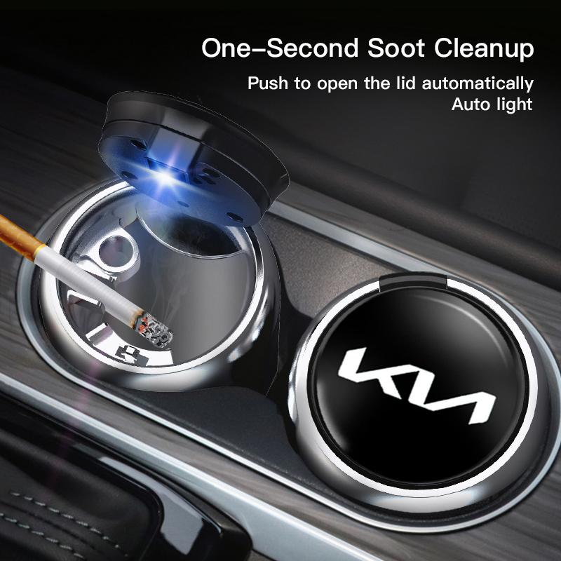 Car Cigarette Ashtray Cup Portable LED Smoke Car Ashtray Smoke Remover For Kia Rio Soul Cerato Soent Sportage Picanto K5 BN3