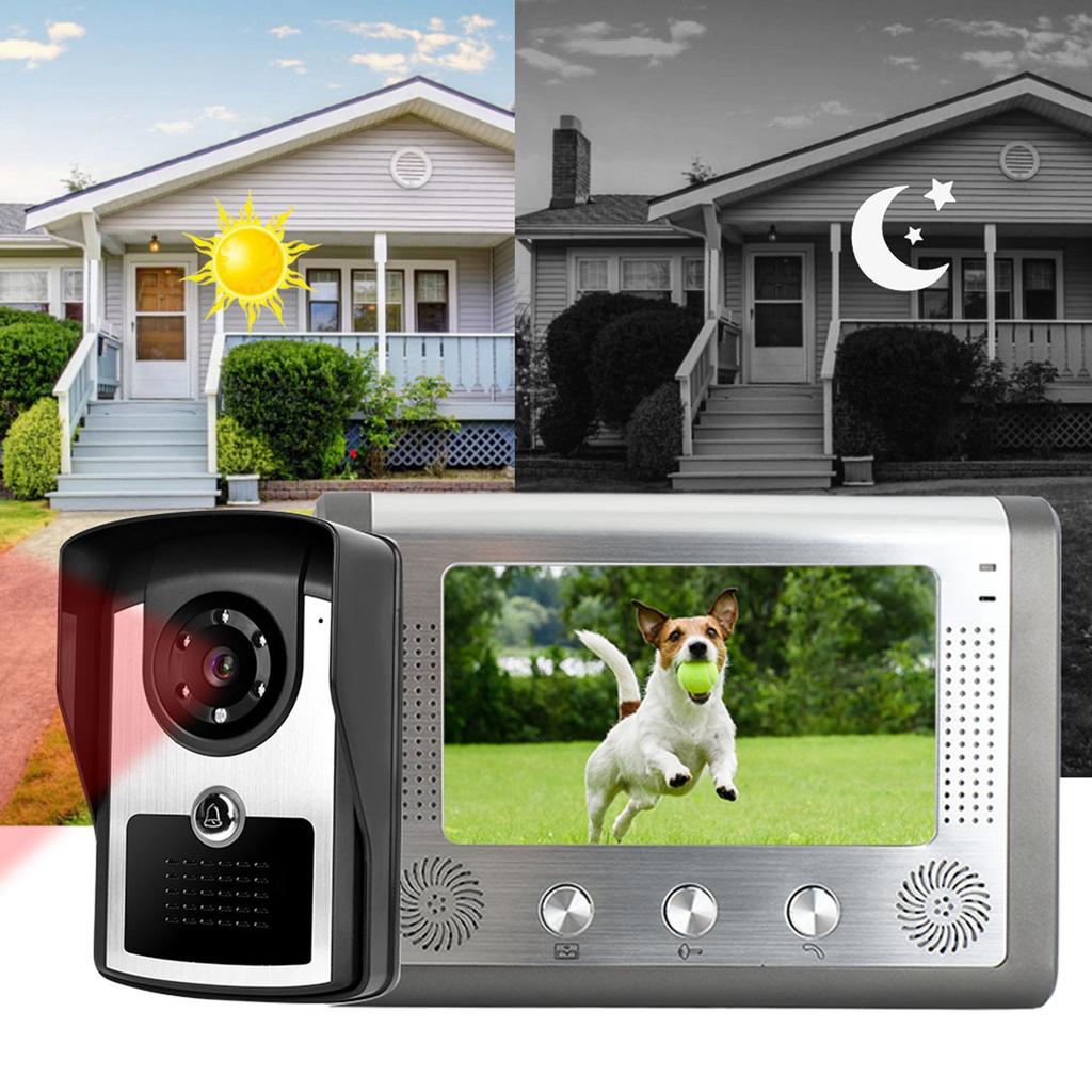 7inch Wired Rainproof Video Intercom Doorbell IR Camera Monitor Door Phone