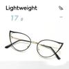 Fashion Metal Decorative Optical Spectacle Eyeglass Personality Hollowed Cat Eye Anti-Blue Glasses Ultra Light Unisex Glasses