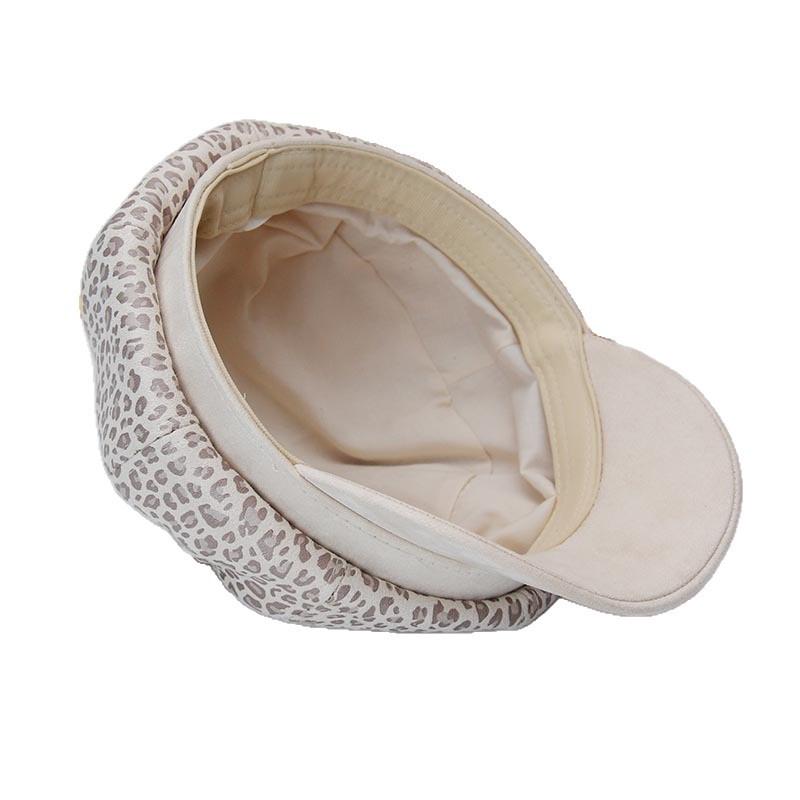 Autumn and winter new cute leopard print cat ears octagonal hat Spice girl fashion newsboy hat women warm duck tongue beret tide
