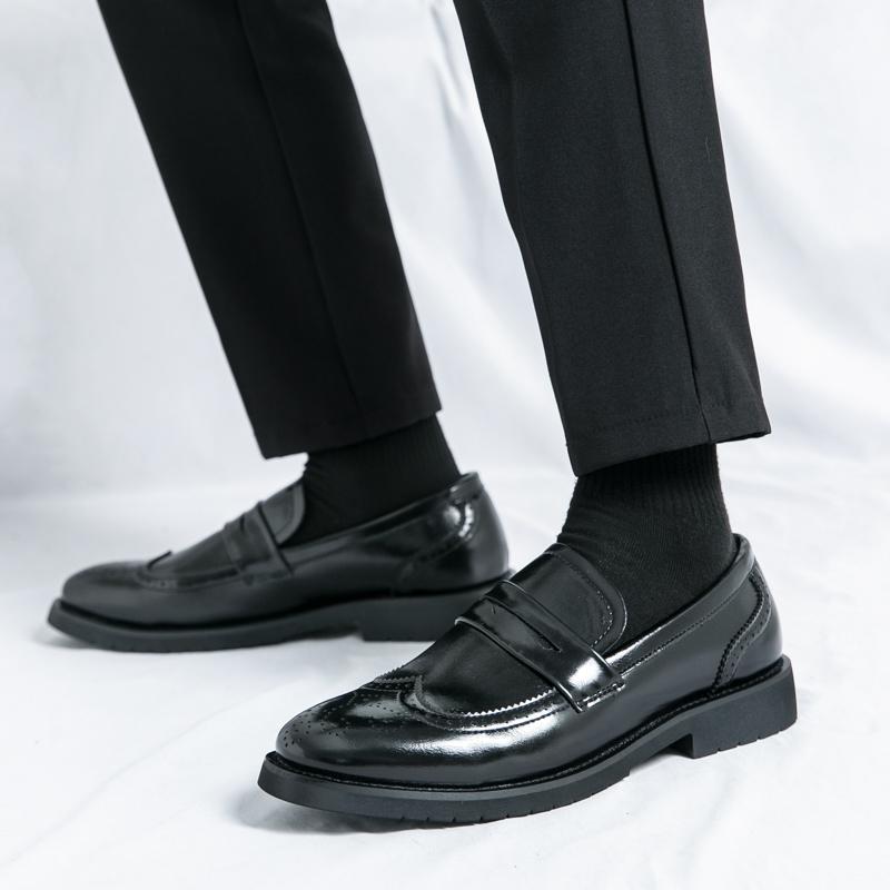 Men Loafers Street Style Brogue Classic Shoes Formal Business Wedding Dress Prom Blazers Tuxedo Party Shoes Large Size