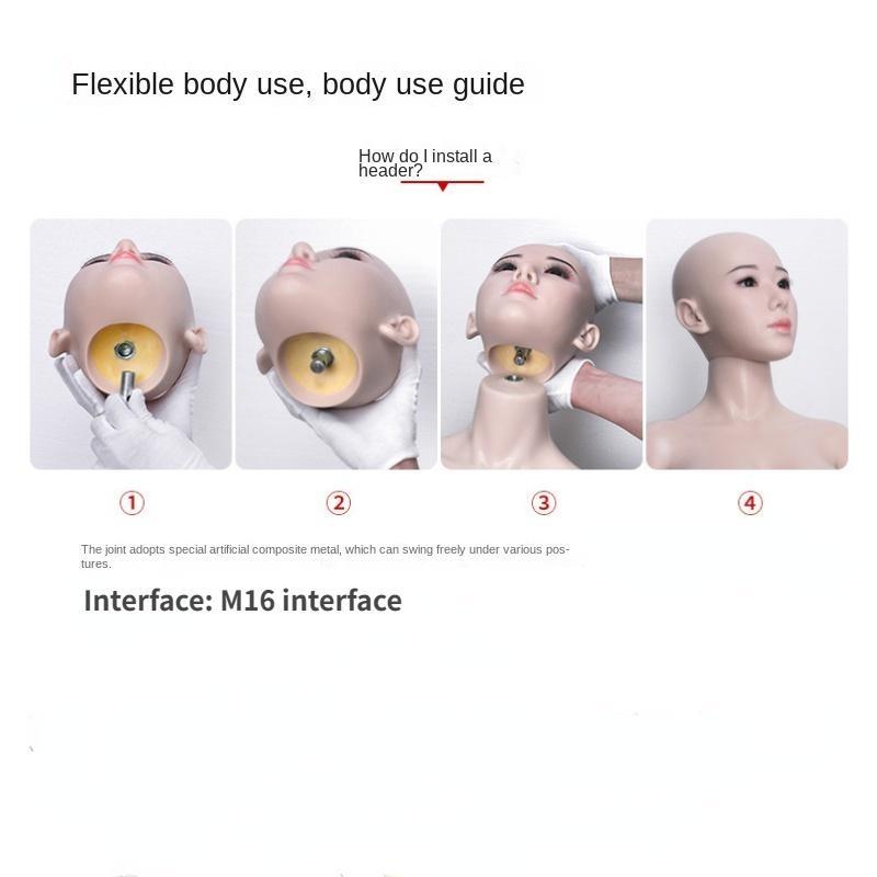 W028 Solid Dolls TPE-hode kan brukes til oralsex Flere hodeformer er tilgjengelige for permanente utsøkte hodeformer