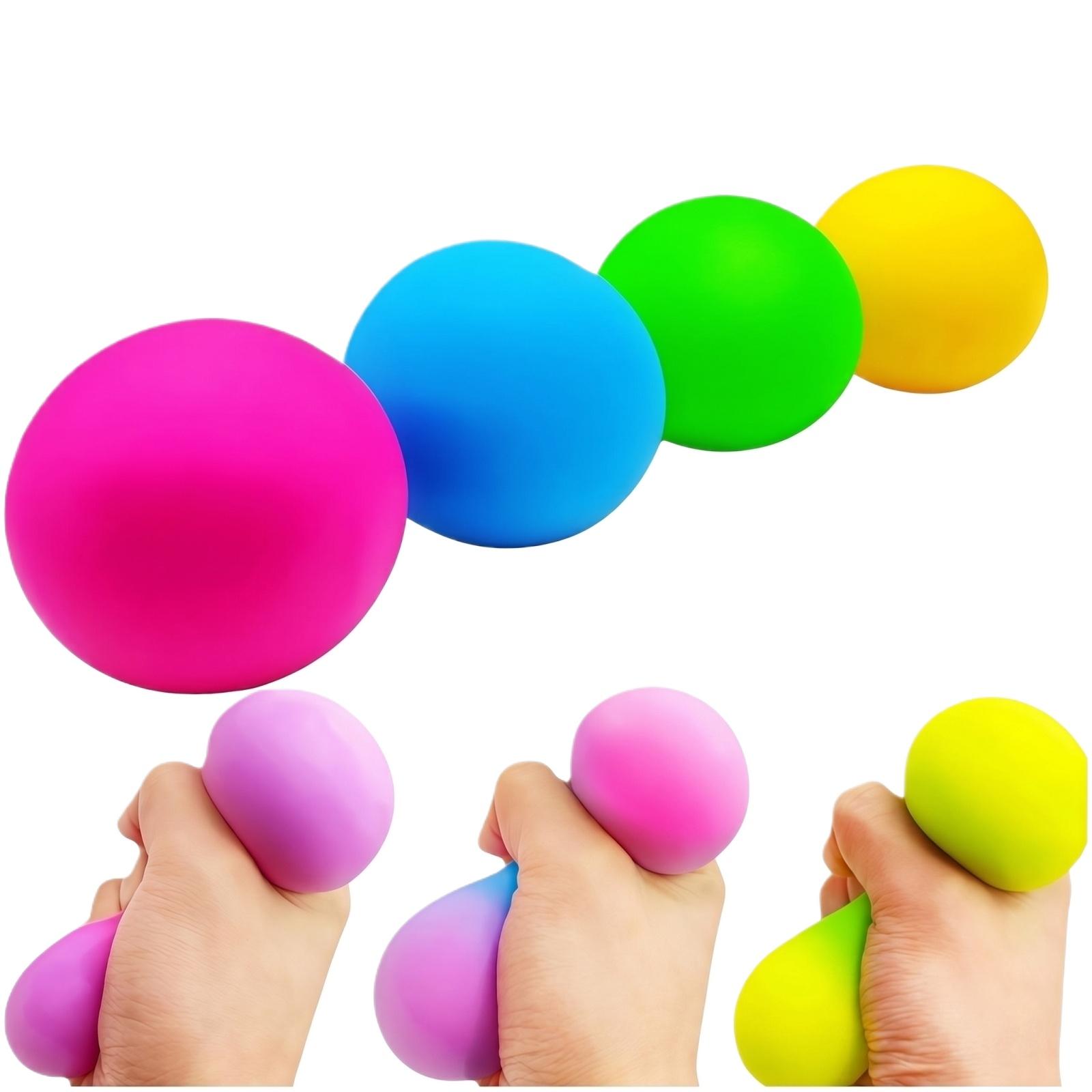 

Set of 4 Spherical Stress Relief Balls Soft Silicone Material Handheld Sensory Toy for Stress Reduction and Hand Exercise One Size