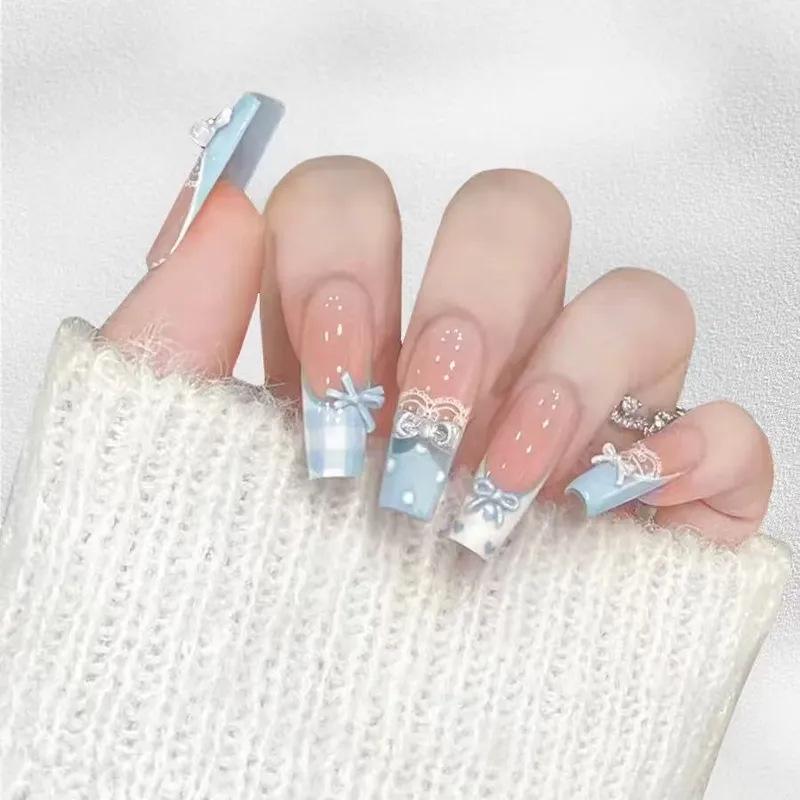 Super Flash Style: High-Class Aura Cat Eye Handmade Nail Tips for Young Ladies
