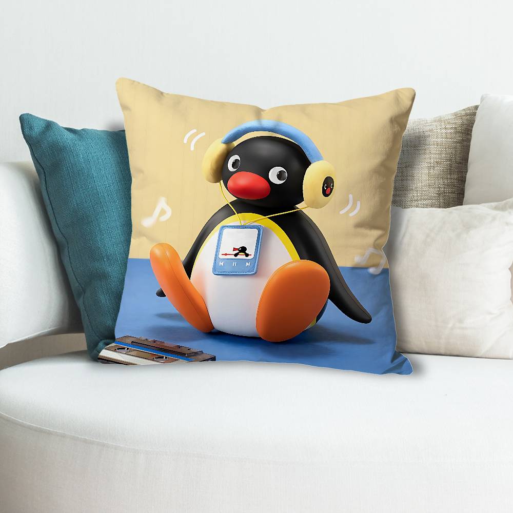 Penguin Cute PPingu Various Sizes Square Pillow Case For Car Home Bedchamber Decor Custom Valentine gift