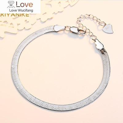925 Sterling Silver Anniversary Gift Fashion Blade Bracelet For Women Classic Short Adjustable Charming Jewelry