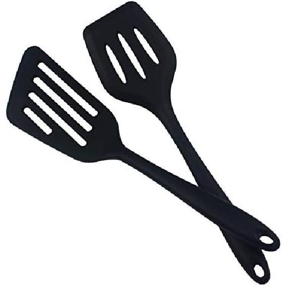 2 Pieces Silicone Slotted Spatulas Silicone Fish Turner Spatula Non-Stick Slotted Turner Heat Resistant Fish Spatula for Scrapping Flipping Frying